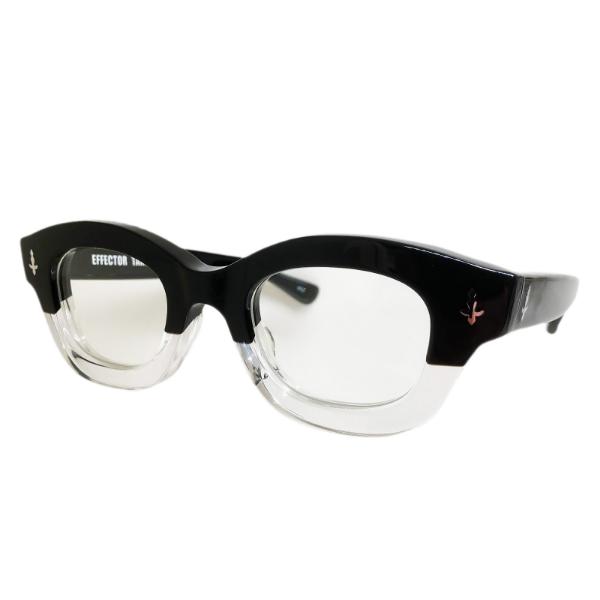 EFFECTOR エフェクター TAKT/タクト Col.BK2 黒×クリア メガネ セルフレーム ウェリントンタイプ