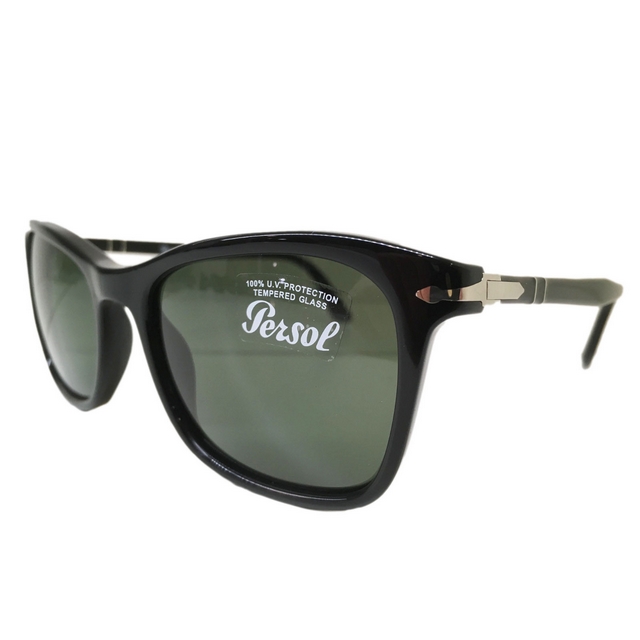 Persol （ペルソール） バネ丁番 ガラスレンズ ウェリントンタイプ サングラス [正規輸入品] 「3192S」 Col.95/31 （ブラック）