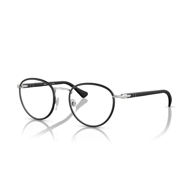 Persol ペルソール 2410VJ Col.1119 Silver Black マットブラック ボストンタイプ セル巻きフレーム メガネ 正規輸入品