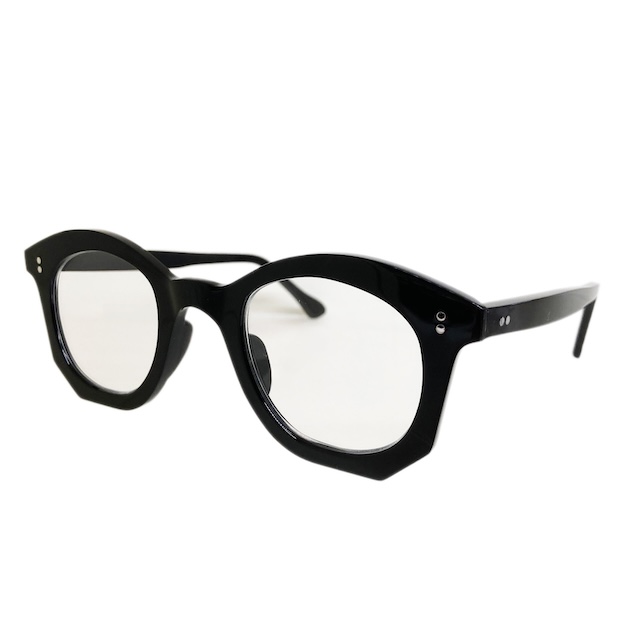 corner コーナー Drop ドラ Col.0 Black 黒 / Clear Flat Lenses 4mm厚 ボストン メガネ 正規取扱店