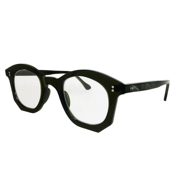corner コーナー Drop ドラ Col.3 Olive クリアカーキ / Clear Flat Lenses 4mm厚 ボストン メガネ 正規取扱店