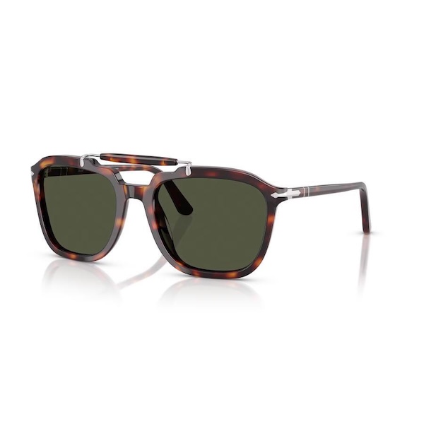 Persol ペルソール 0203S Col.24/31(Havana/Green) Netflix「SENNA」コラボレーションモデル ガラスレンズ ウェリントン サングラス 正規輸入品
