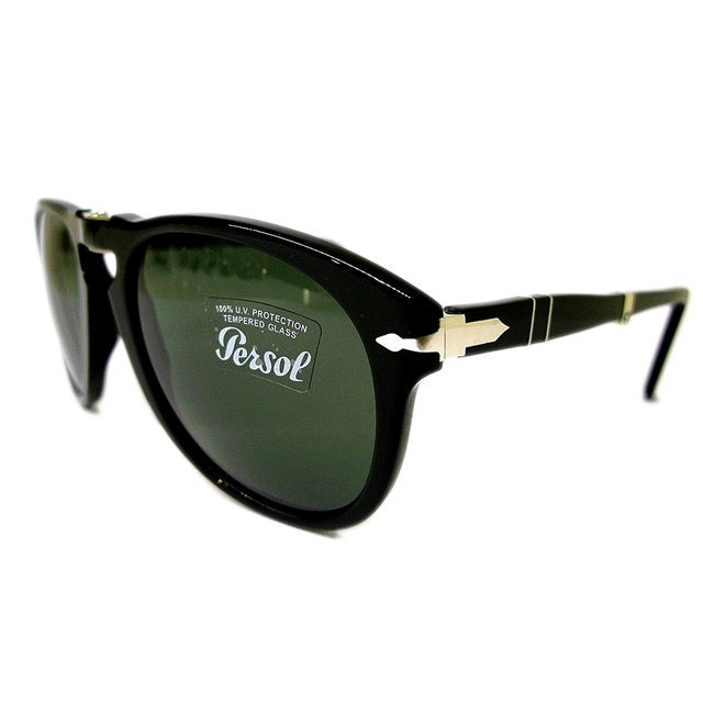 Persol/ペルソール サングラス 折りたたみタイプ [正規輸入品] 「714」 Col.95/31 （フレーム：Black、レンズ：Green）