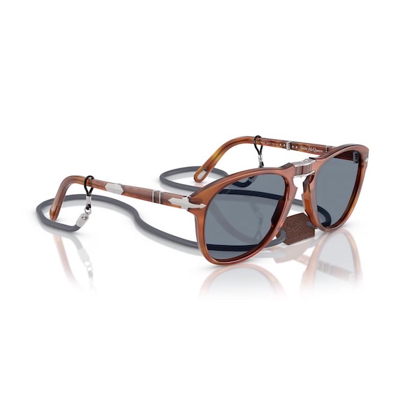 Persol ペルソール 714SM Steve McQueen スティーブ・マックイーン 限定BOX Col.S96/56 茶(レンズ：ライトブルーガラス) ティアドロップ サングラス 正規輸入品