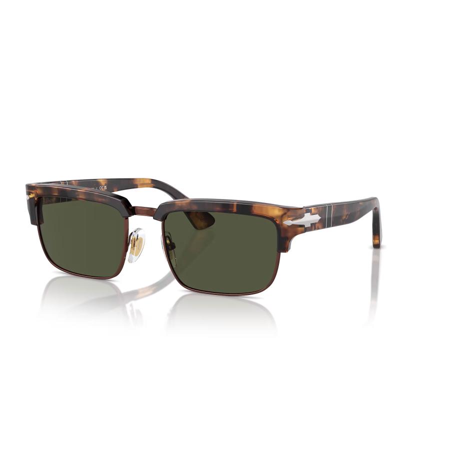 Persol ペルソール 3354S Col.110231 Honey Tortoise/Brown 茶系 (レンズ：Green) スクエア サーモントブロータイプ サングラス 正規輸入品
