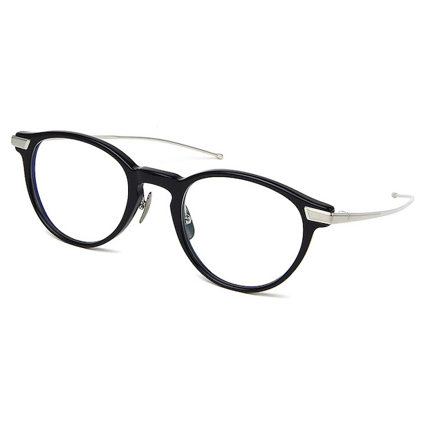 Mr.Gentleman EYEWEAR ミスタージェントルマンアイウェア WHEEL Col.P Black & Silver temples 黒 シルバー メガネ ボストンタイプ