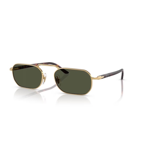Persol ペルソール 1020S Col.515/31 Gold(レンズ：Green Crystal) メタルフレーム ハイブリッジ オーバルタイプ サングラス 正規輸入品