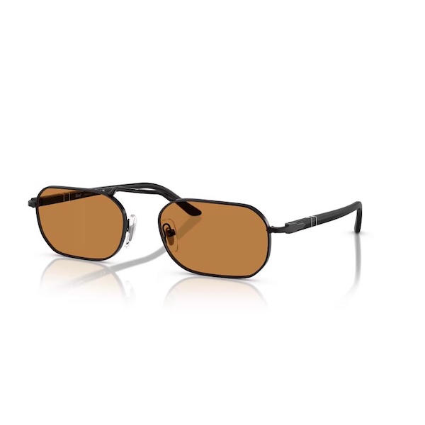 Persol ペルソール 1020S Col.107853 Demigloss Black(レンズ：Yellow Brown Crystal) メタルフレーム ハイブリッジ オーバルタイプ サングラス 正規輸入品