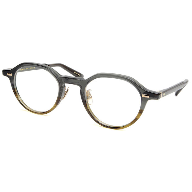 Mr.Gentleman EYEWEAR ミスタージェントルマンアイウェア CARROLL Col.D Clear Grey to Light Brown グレイ×ブラウン メガネ クラウンパント