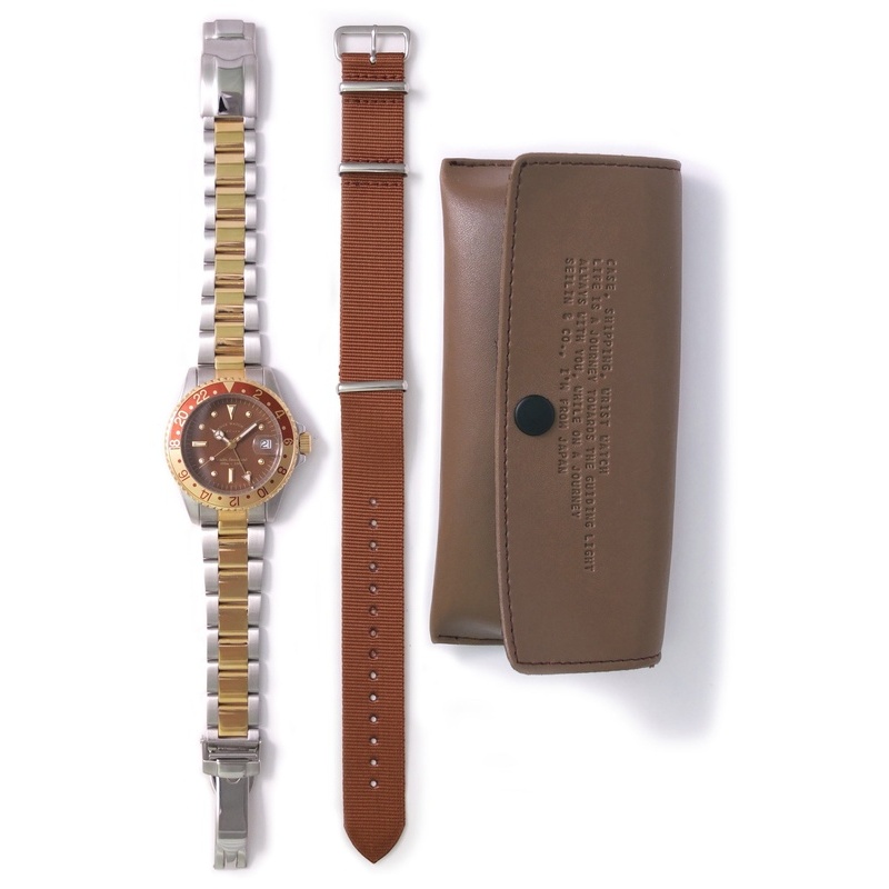 VAGUE WATCH ヴァーグウォッチ BG-L-001-SB BRWN GMT ステンレスベルト ナイロンベルト付