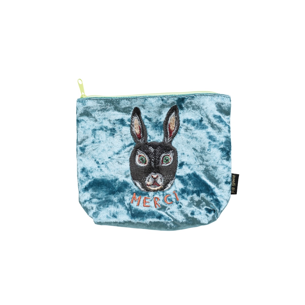 Nathalie Lete/Velour pouch/REGLISSE