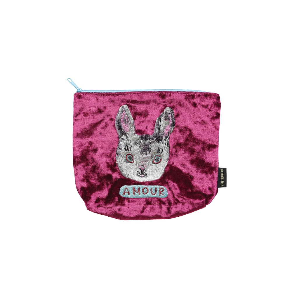 Nathalie Lete/Velour pouch/BLANCHE