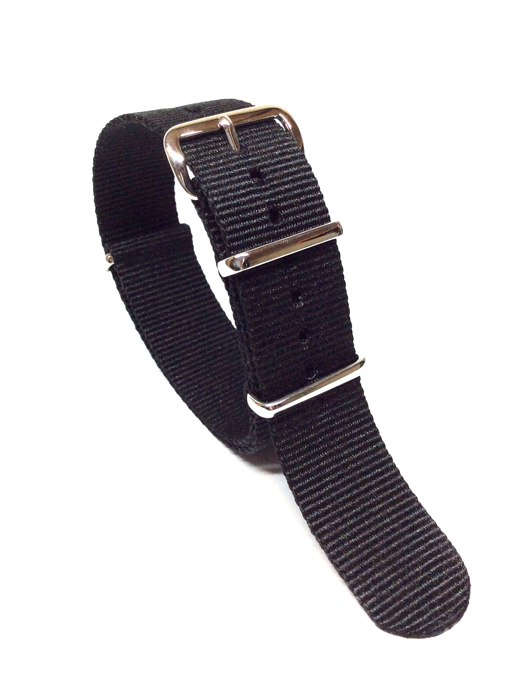 NATOタイプ STRAP (リボンベルト)   <br> ブラック<br>20mm