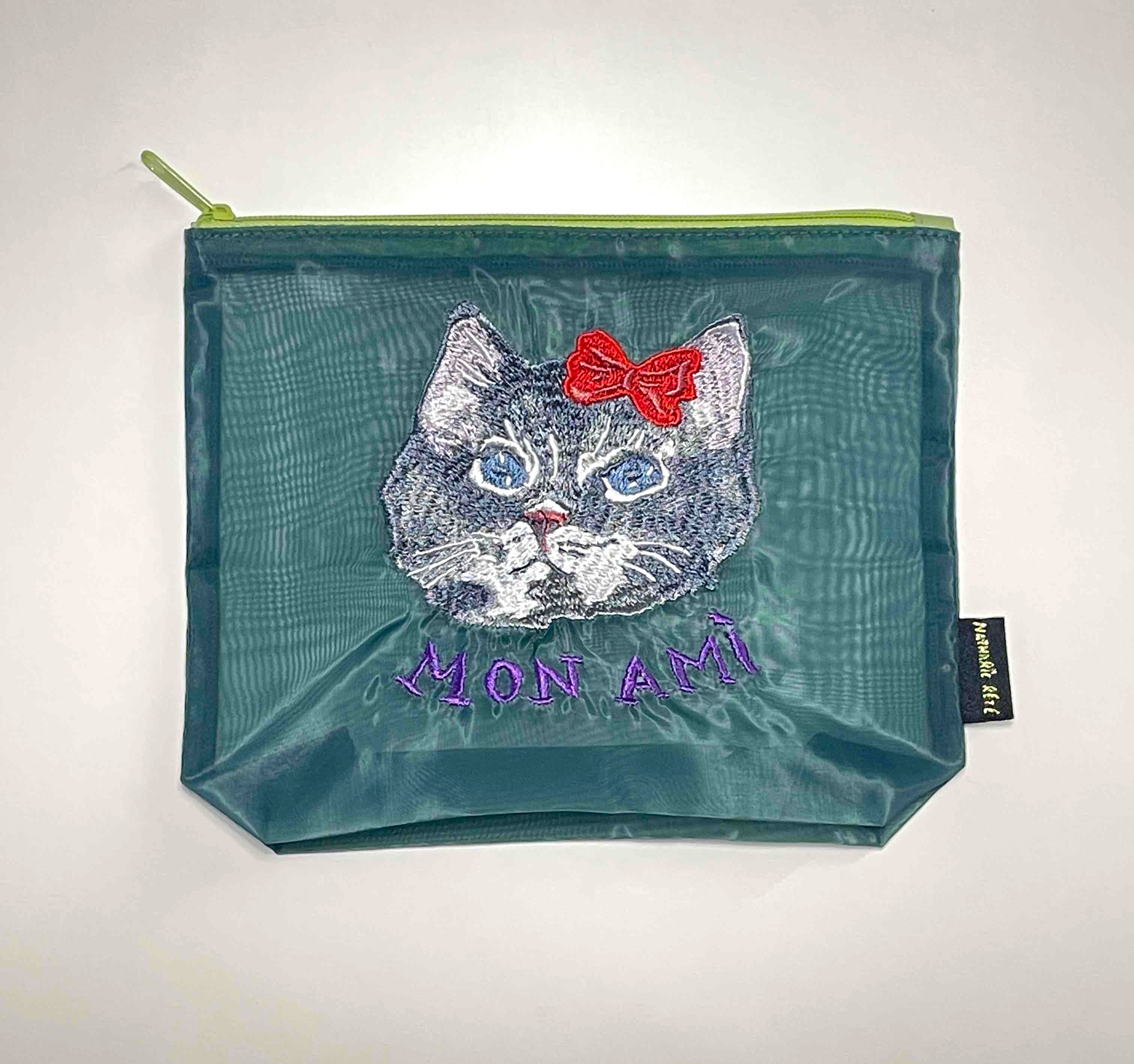 Nathalie Lete/Organdy Pouch/Gray cat