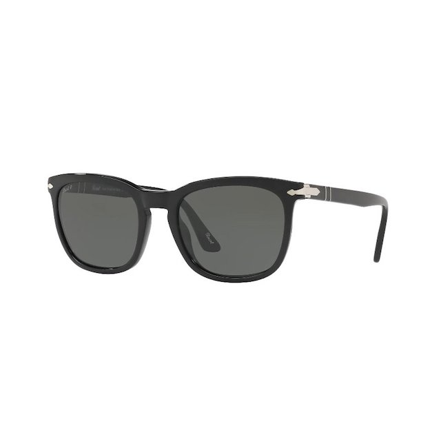 Persol (ペルソール) ウェリントンタイプ サングラス 3193S Col.95/58 (フレーム:黒、レンズ:グリーン) ポラライズド偏光レンズ  正規輸入品