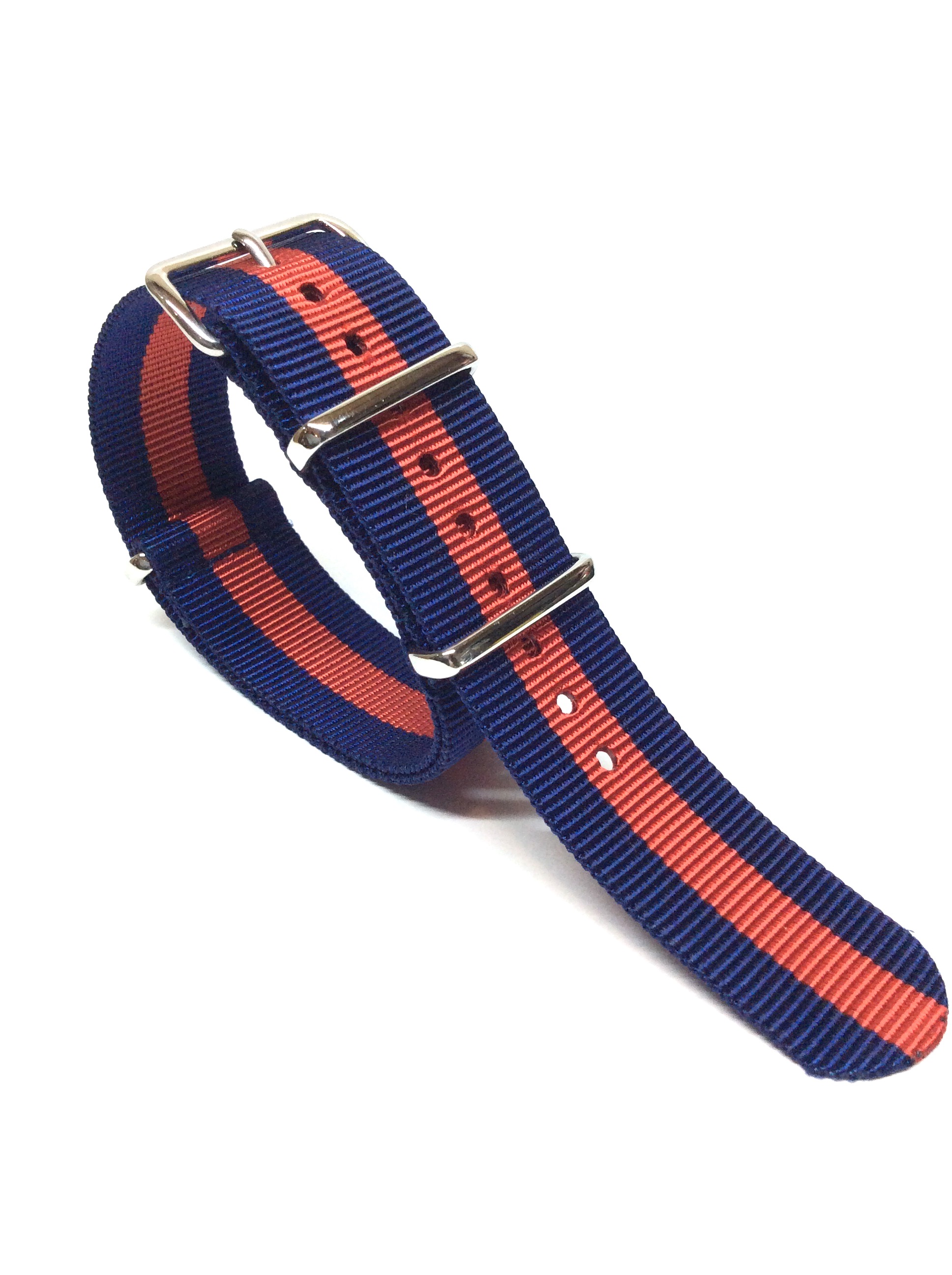 バリスティックNATO　STRAP(リボンベルト)<br> ネイビー×レッドライン<br> 20mm