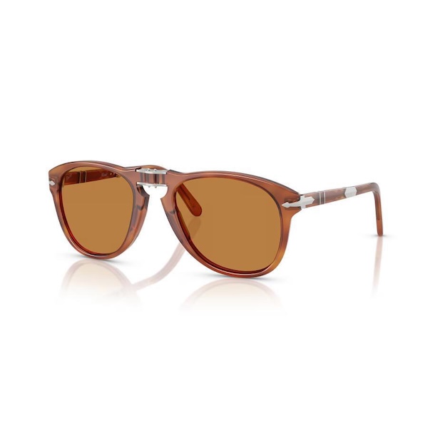 Persol ペルソール 714SM スティーブ・マックイーン 復刻 Col.96/73 Terra Di Siena/Light Brown 折りたたみ式 ティアドロップ サングラス 正規輸入品