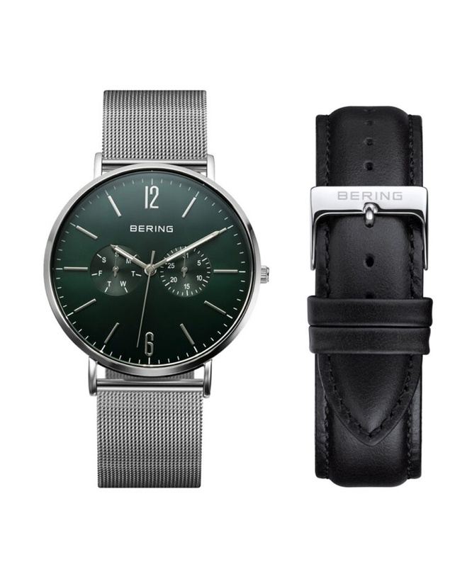 BERING ベーリング 14240-409 ディープグリーン チェンジズ 革＆メッシュベルト 替えベルト付き メンズユニセックス【正規】