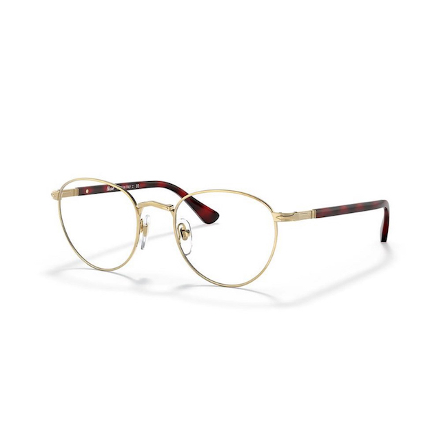 Persol ペルソール メガネ ボストンタイプ バネ蝶番 男女兼用 2478V Col.2907 ゴールド 正規輸入品