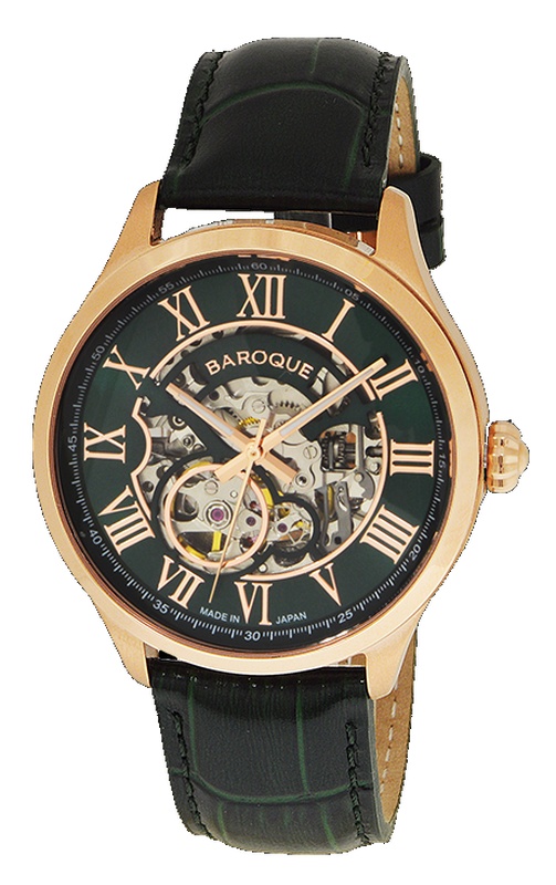 【売り尽くしセール!】BAROQUE バロック BA2006RG-19GR グリーン 自動巻き