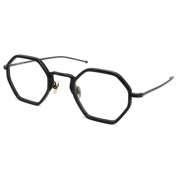 Mr.Gentleman EYEWEAR ミスタージェントルマンアイウェア BERNIE Col.L Matte Black & Black マットブラック×ブラック メガネ 多角形