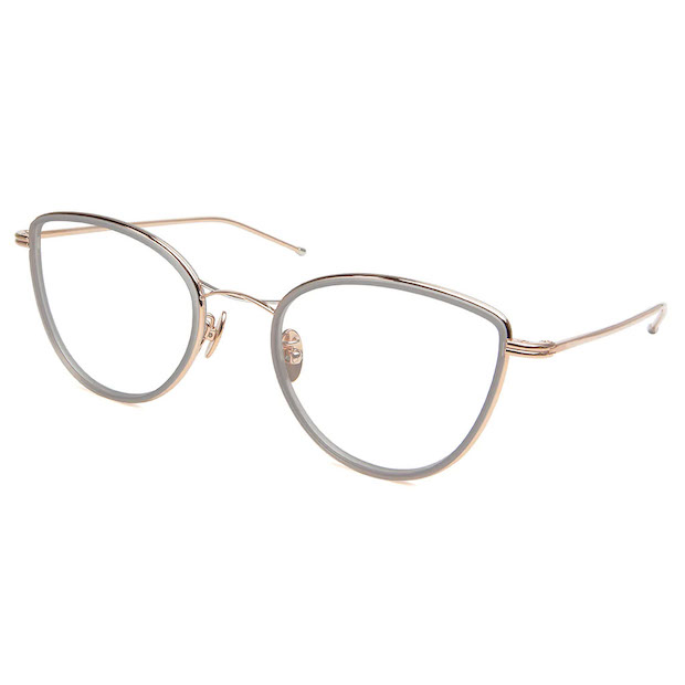 Mr.Gentleman EYEWEAR ミスタージェントルマンアイウェア DEMI Col.F Clear Gray & Goid クリアグレー×ゴールド メガネ フォックスタイプ 正規取扱店