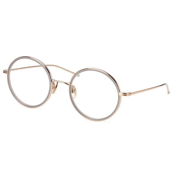 Mr.Gentleman EYEWEAR ミスタージェントルマンアイウェア YUSAKU Col.F Matte Clear Grey - P.Gold & Silver メガネ ラウンドタイプ 正規取扱店