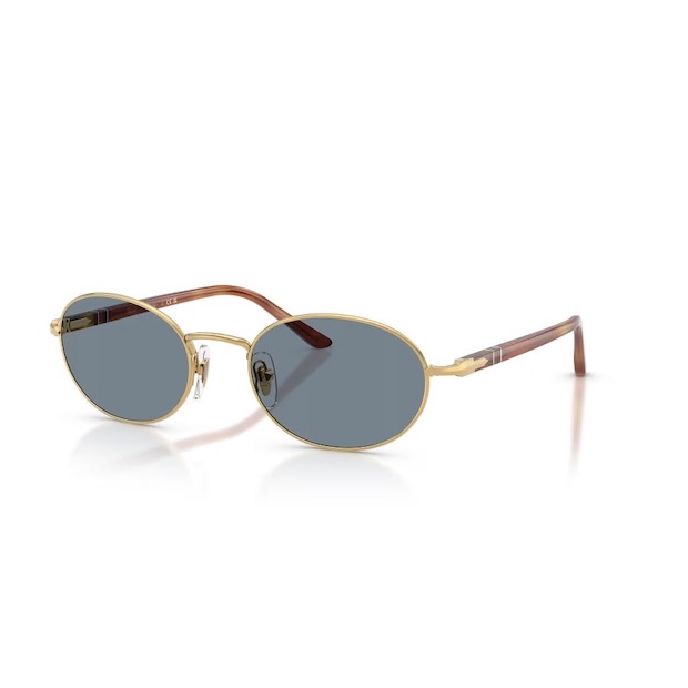 Persol ペルソール 1018S Col.113256 Gold/Light Blue オーバルタイプメタルフレーム サングラス イタリア 正規輸入品