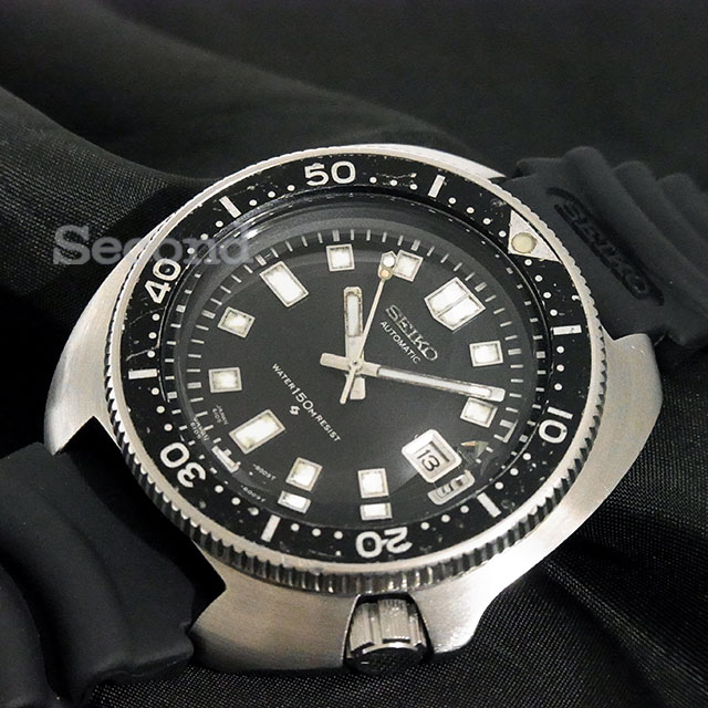 SEIKO セイコー セカンドダイバー 1971年製 150M 植村モデル 自動巻き メンズ 腕時計 黒文字盤 ウレタンバンド 6105-8110