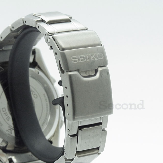 【SEIKO】セイコー マリーンマスター 腕時計 GPSソーラー チタン×ラバーベルト ネイビー×白文字盤 8X53】/kw0492