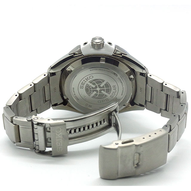 【SEIKO】セイコー マリーンマスター 腕時計 GPSソーラー チタン×ラバーベルト ネイビー×白文字盤 8X53】/kw0492